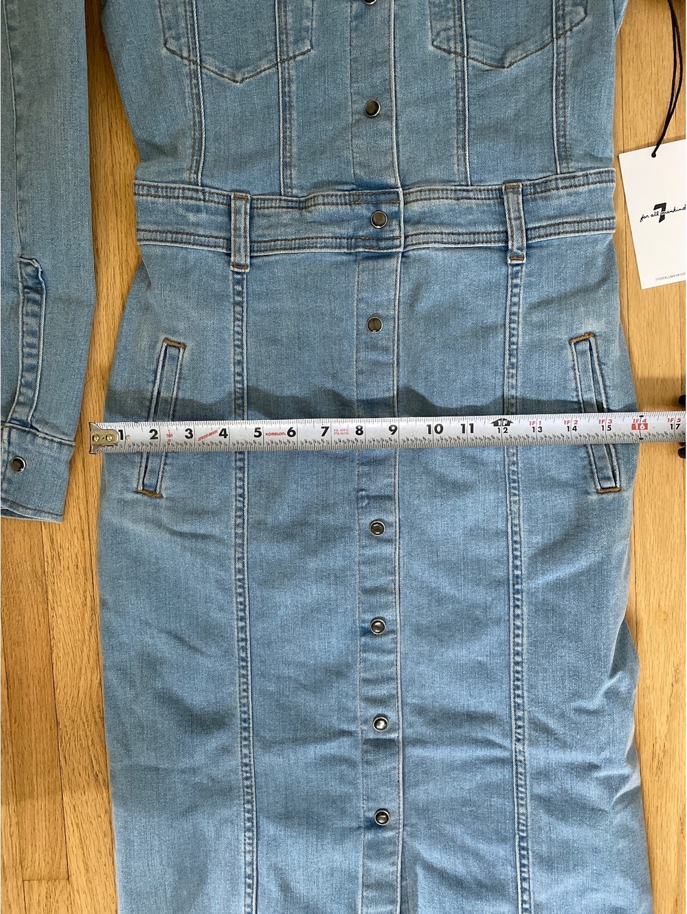 Western Americana Heritage 7 for all mankind luxe denim long sleeve belted midi - Picture 8 of 9